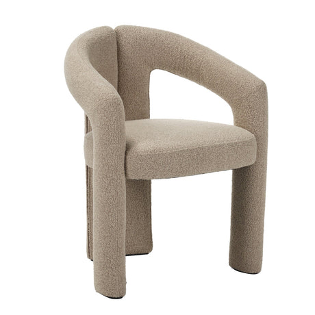 Design Esszimmerstuhl Sandfarbe Bouclé Maro - Vollständig Stoff