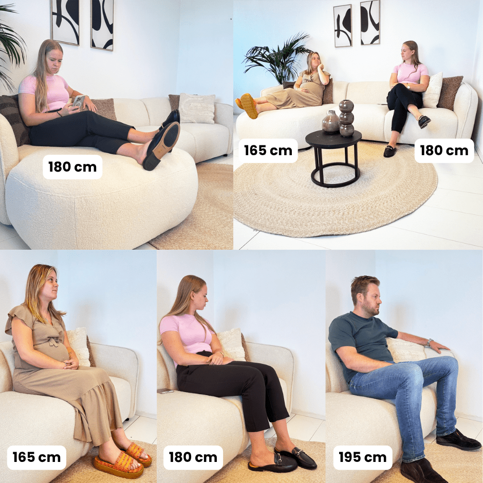 Ecksofa organische Form Creme Locken Sophie - rechts