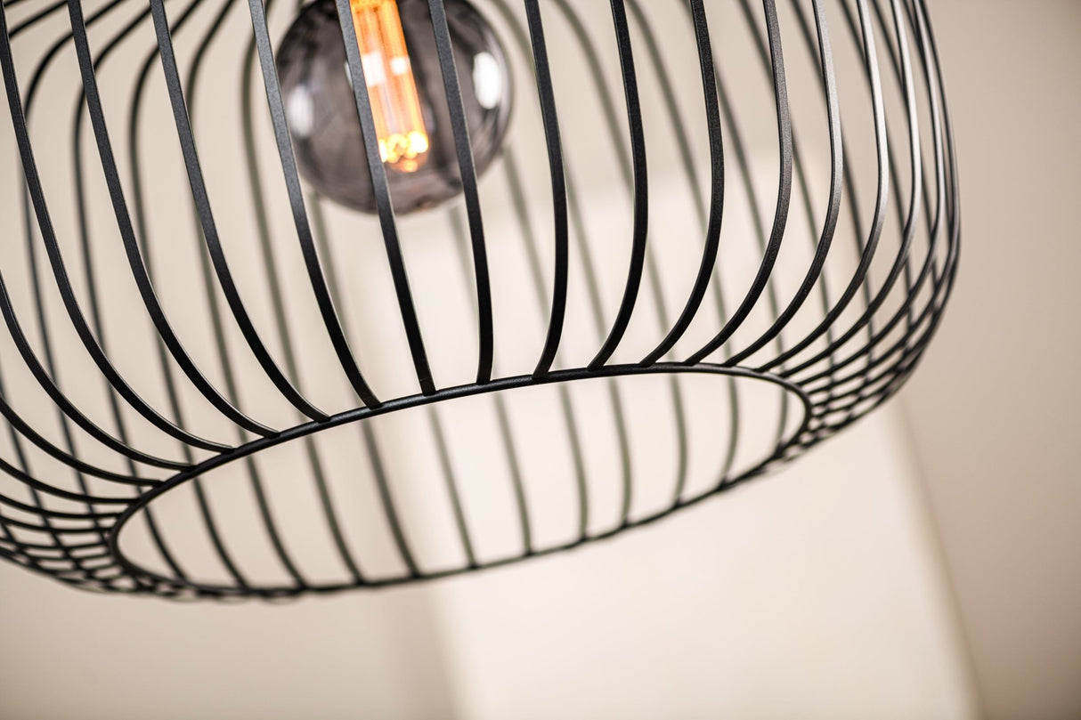 Industrielle Hängeleuchte Ursul Schwarz Metall 1-flammig Ø85 cm