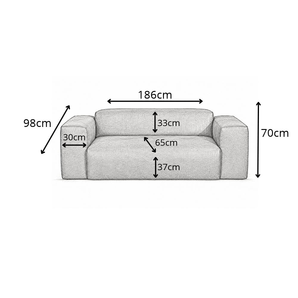 Banken-2-zits bank koper chenille bouclé - 186x98 cm - Jaylen-Dimehouse