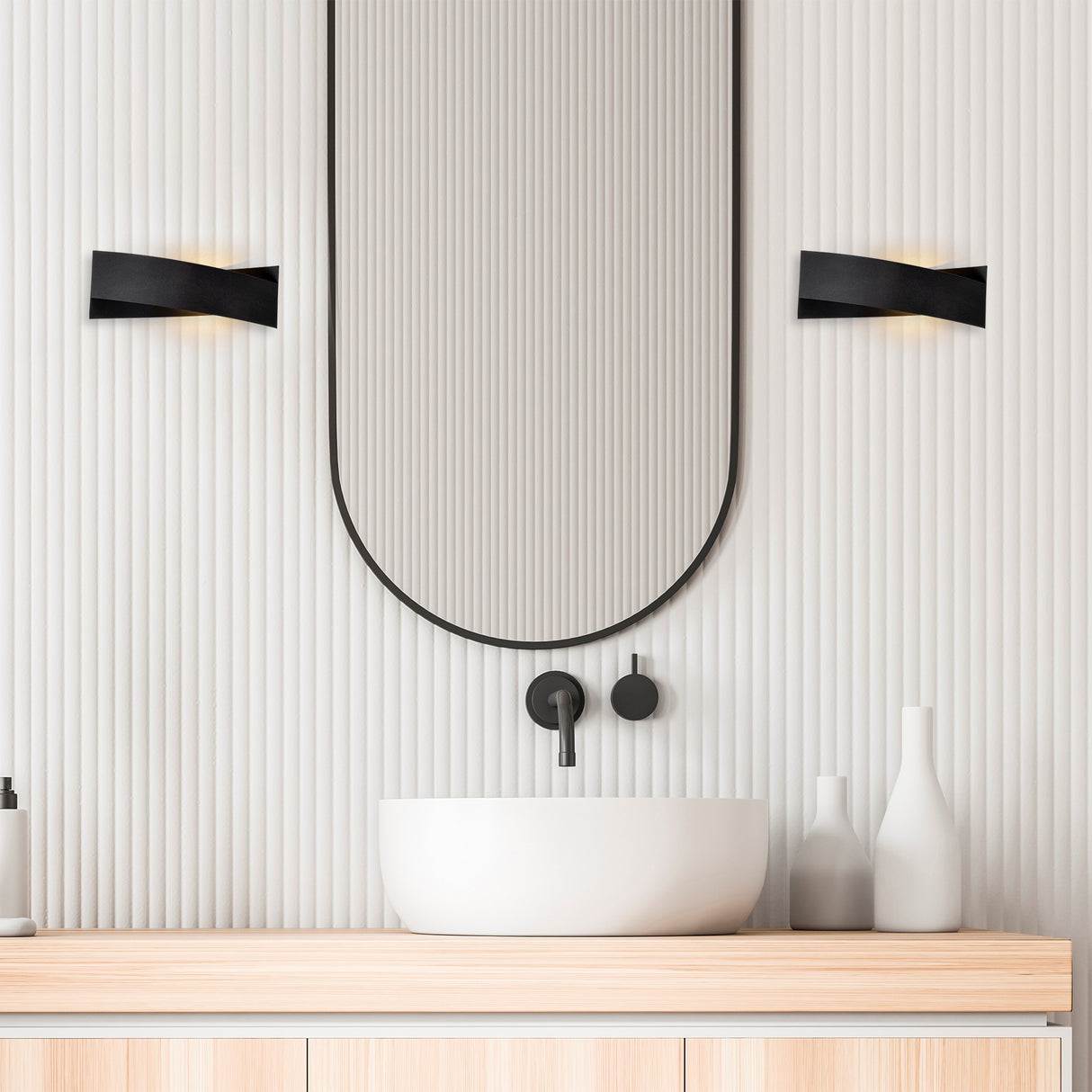 Wandleuchte Schwarz Metall Nebula