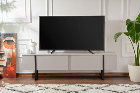 TV Möbel Grau Melamin Goldrahmen Blitz 50x180x29,5 cm