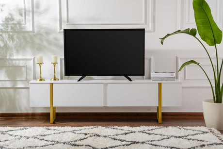 TV Möbel Weiß Melamin Blitz 50x180x29,5 cm