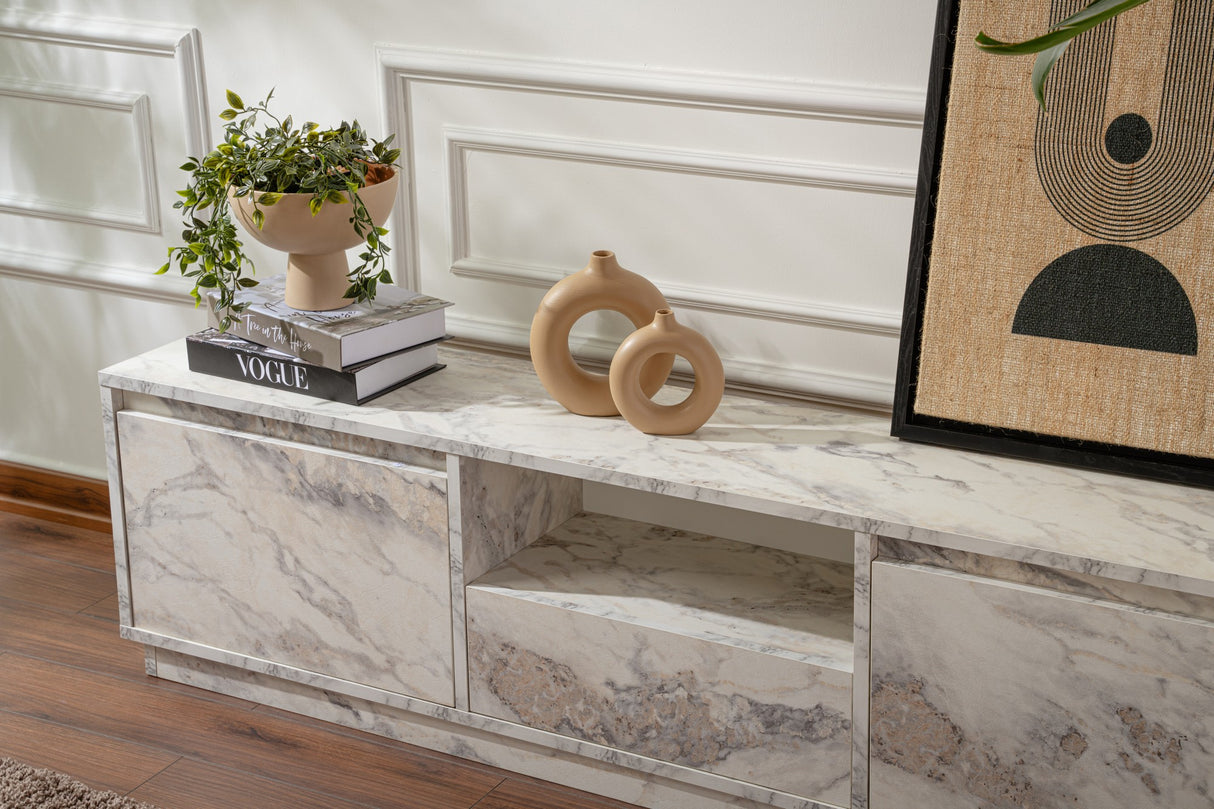 TV-Möbel Marmor Melamin Flare 42x160x29,5 cm