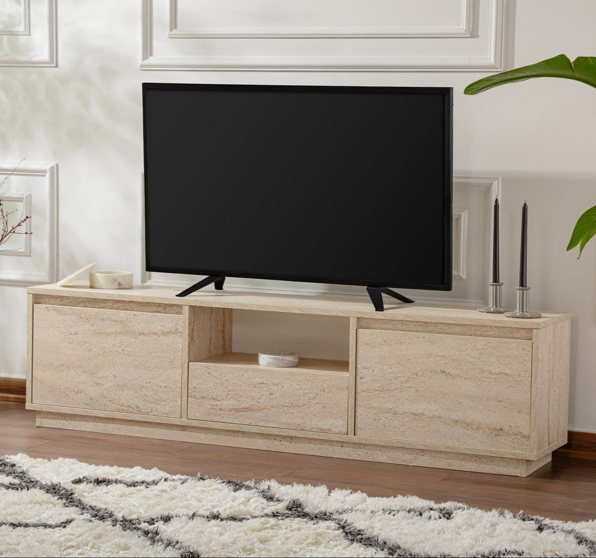 TV Möbel Beige Melamin Flare 42x160x29,5 cm