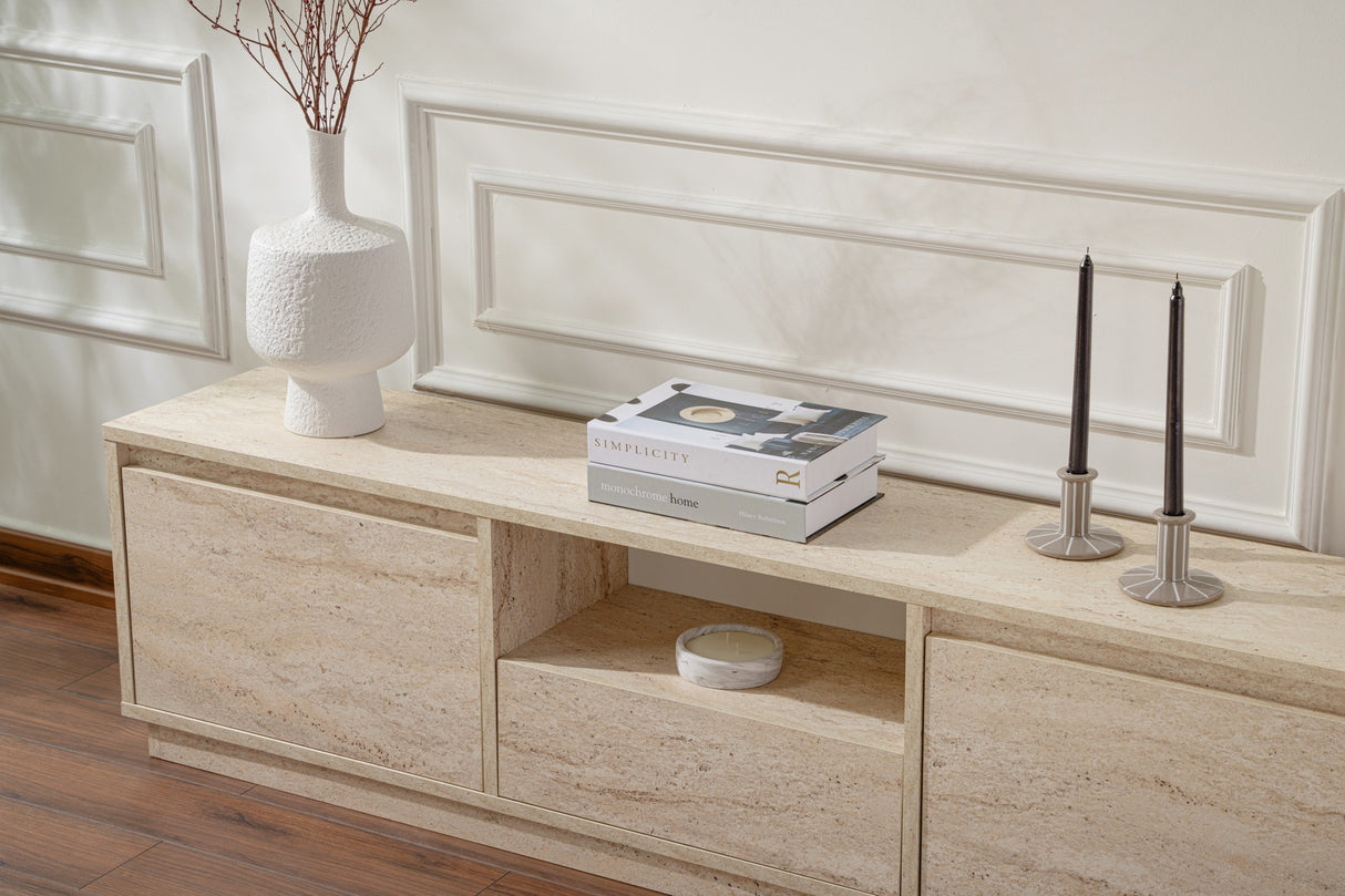 TV Möbel Beige Melamin Flare 42x160x29,5 cm