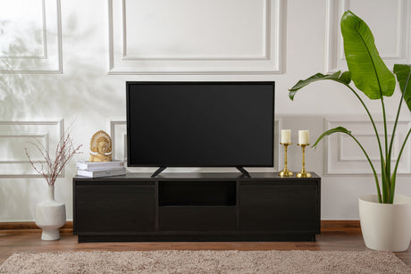 TV Möbel Schwarz Melamin Flare 42x160x29,5 cm