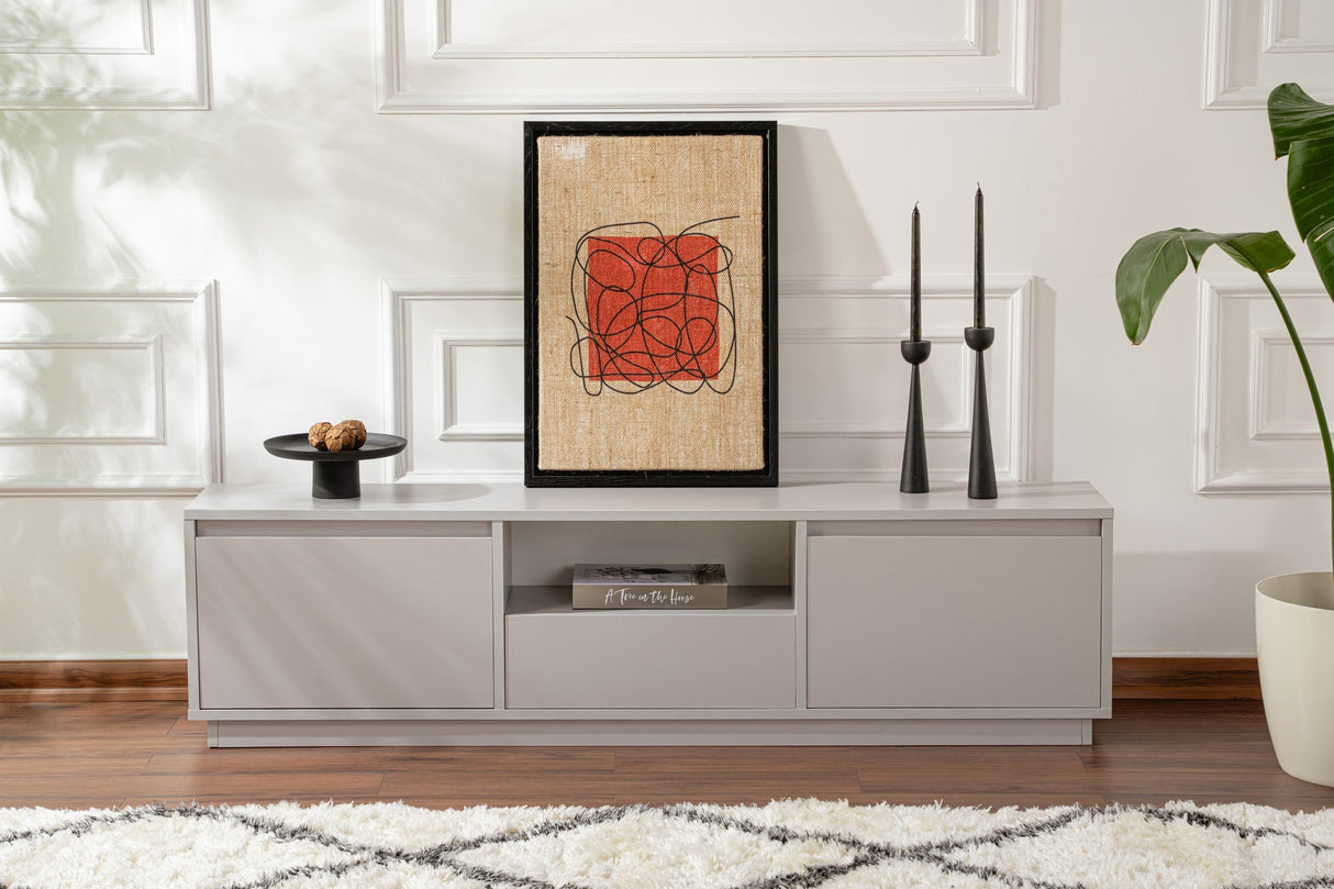 TV Möbel Grau Melamin Flare 42x160x29,5 cm