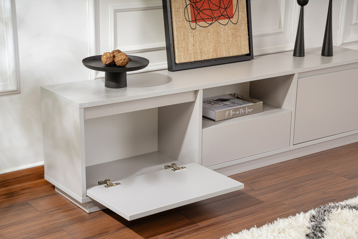 TV Möbel Grau Melamin Flare 42x160x29,5 cm