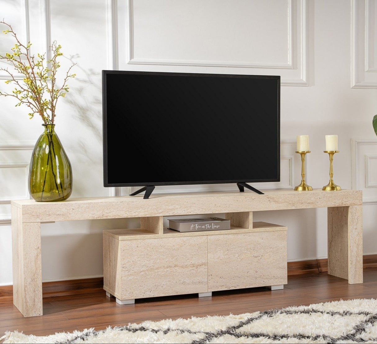 TV Möbel Beige Melamin Vertex 50x180x31,3 cm