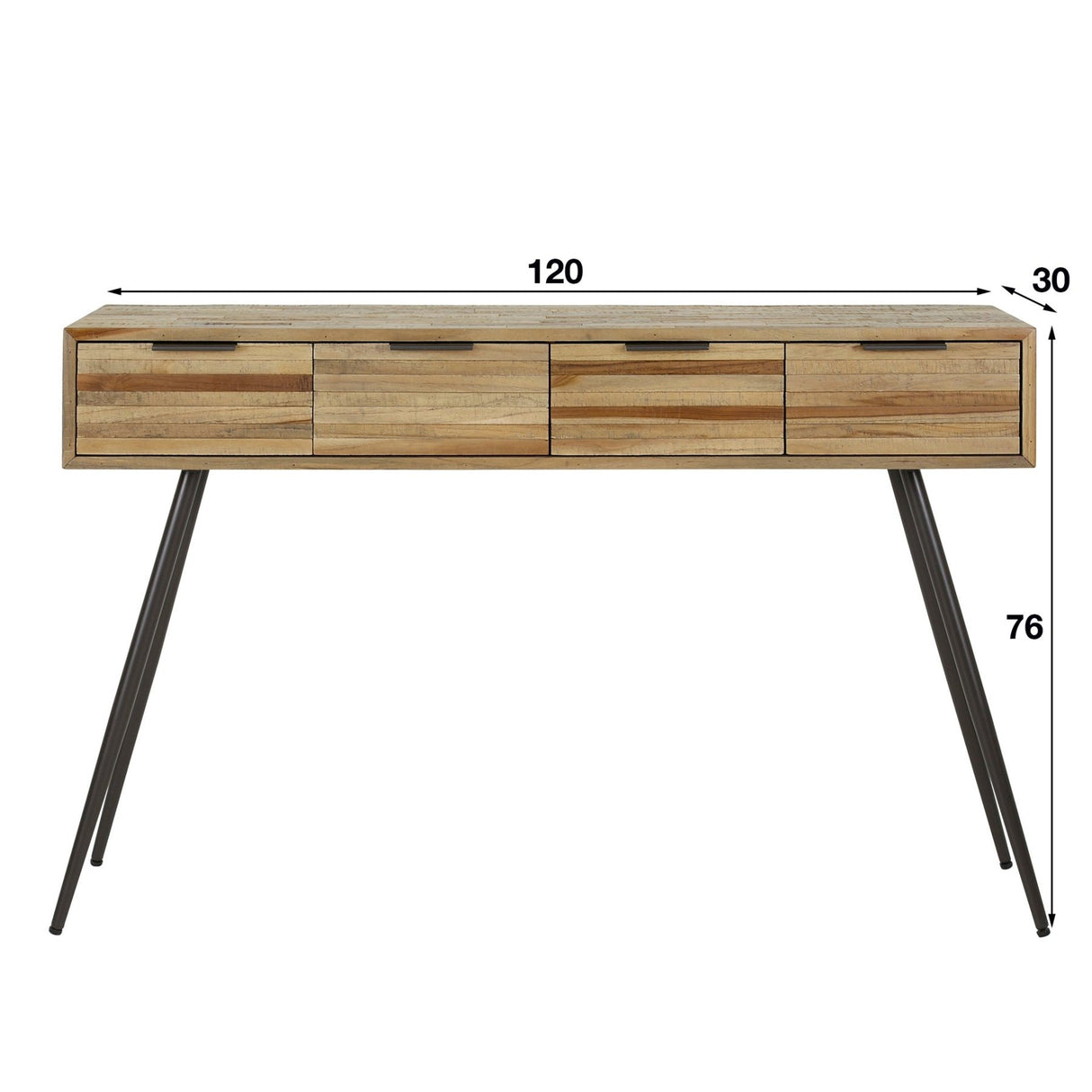 Bosco Haltetisch Massiv Teak Verwittert 120x30x76 cm
