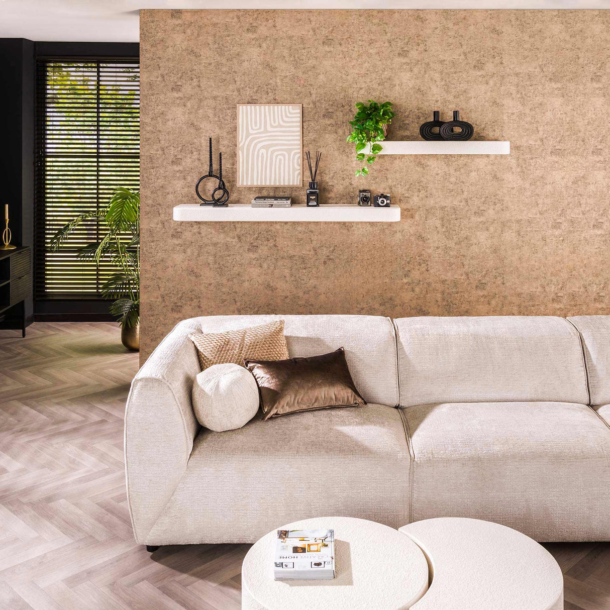 Wandregal Sylas Stein weiß 150 cm