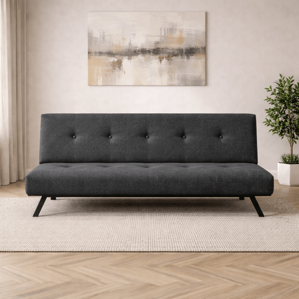 3-Sitzer Schlafsofa Zoly Anthrazit Stoff - 180 cm - Ohne Armlehnen - Gepolstert