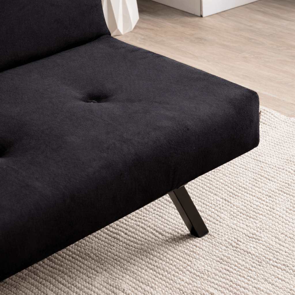 3-Sitzer Schlafsofa Zoly Schwarz Stoff - 180 cm - Ohne Armlehnen - Gepolstert