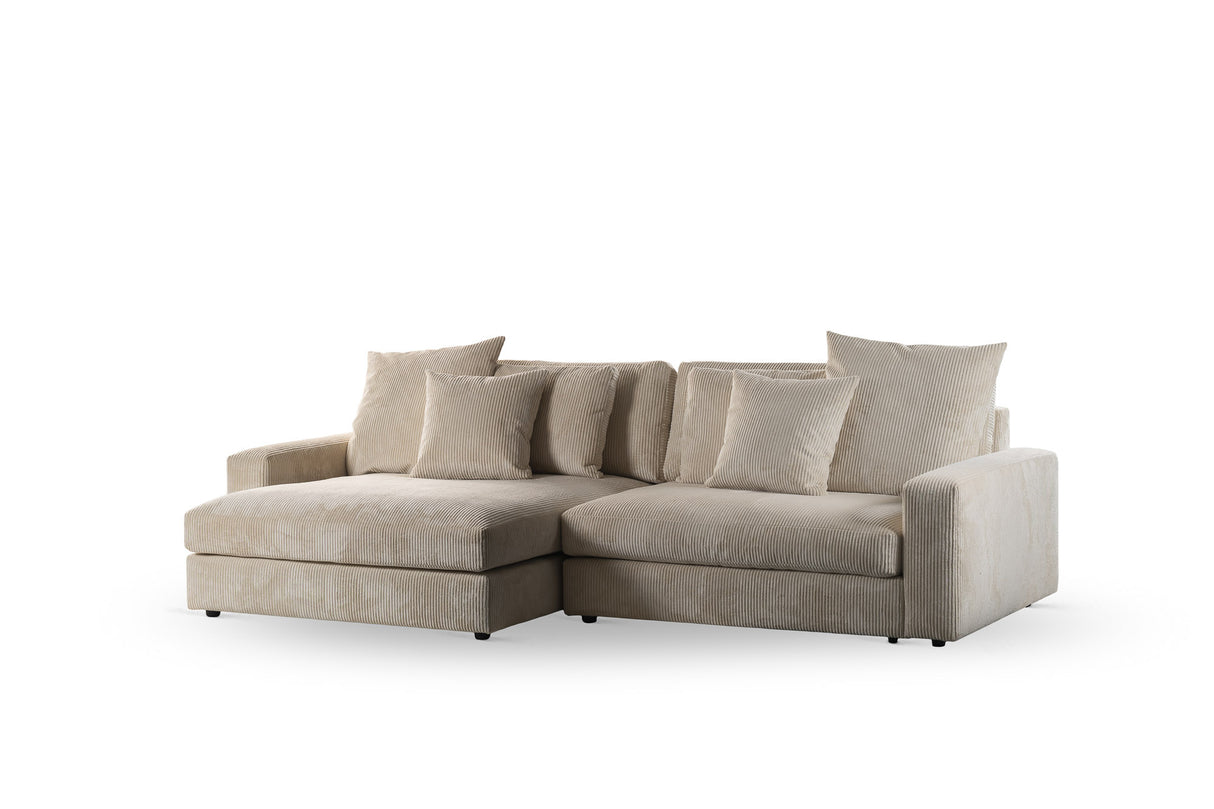 Sofa Kaia DH Interieur Beige Weiß Foto diagonale Vorderansicht
