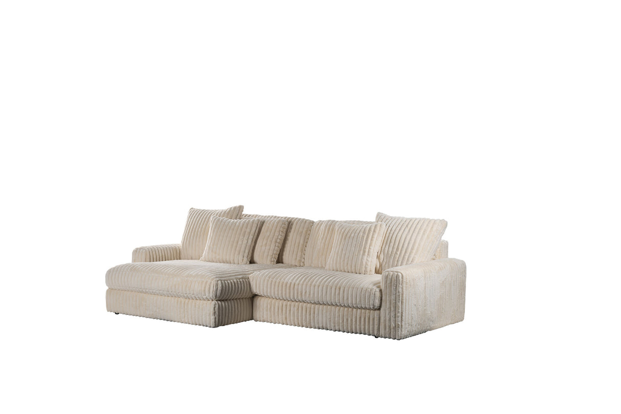Sofa Nia DH Interieur Beige Weiß Foto diagonale Vorderansicht