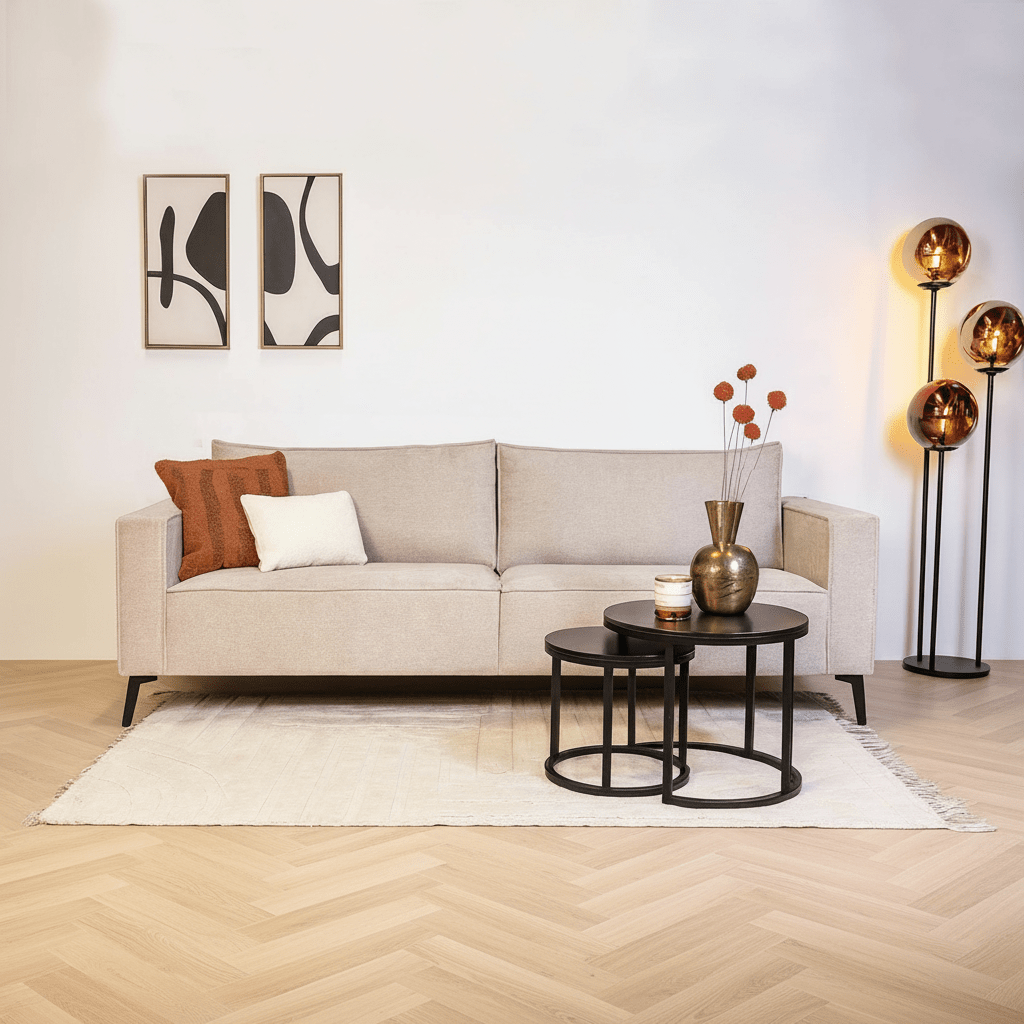 3-Sitzer lose große Rückenkissen grau Chenille Yara