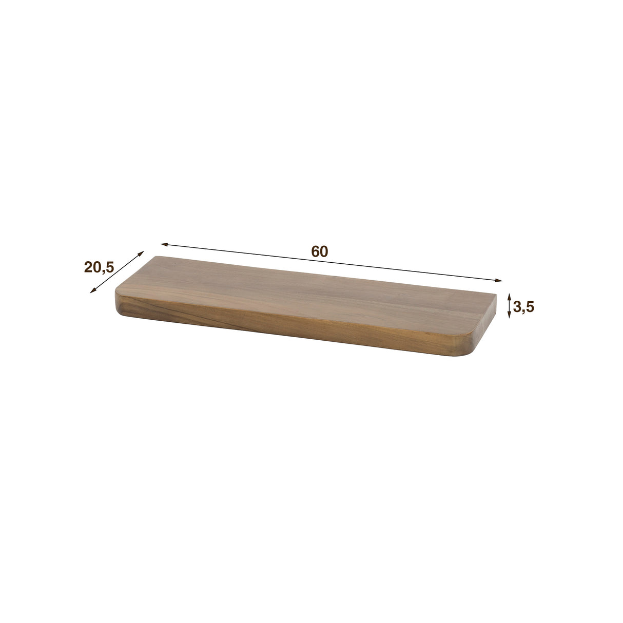 Wandregal Akazie Drift Braun 60 cm - Massivholz