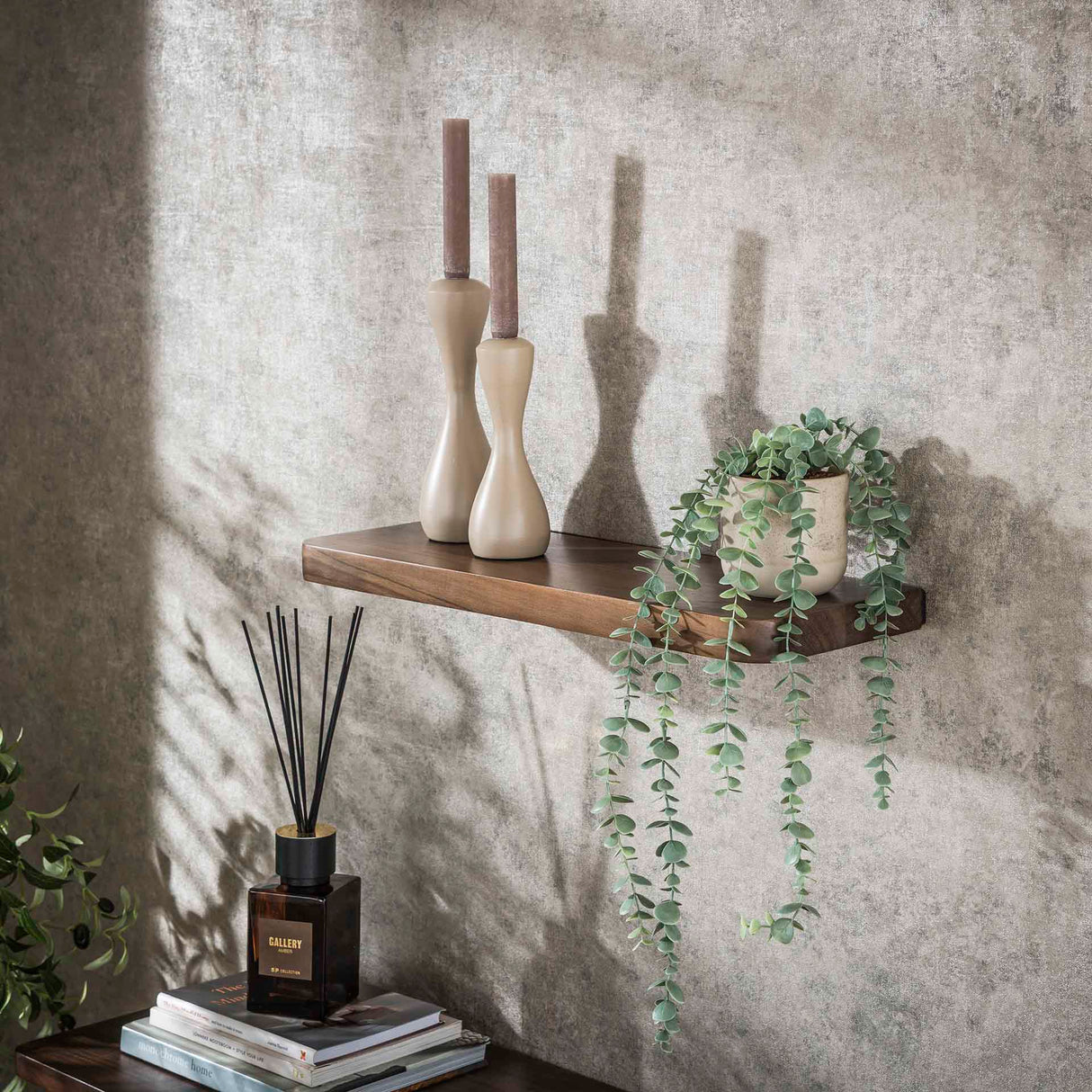 Wandregal Akazie Drift Braun 60 cm - Massivholz