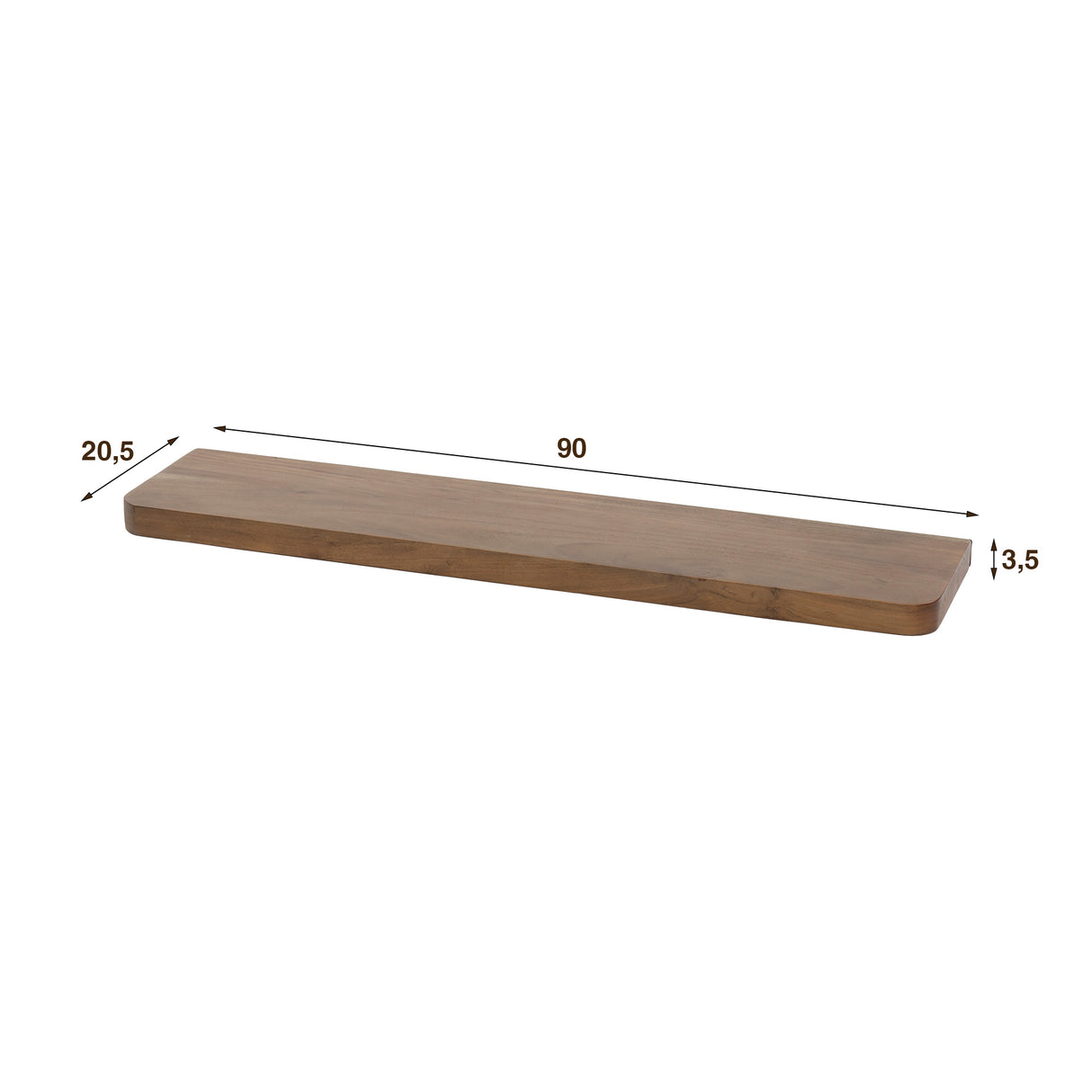 Wandregal Noa 90 cm - Akazienholz Drift Brown