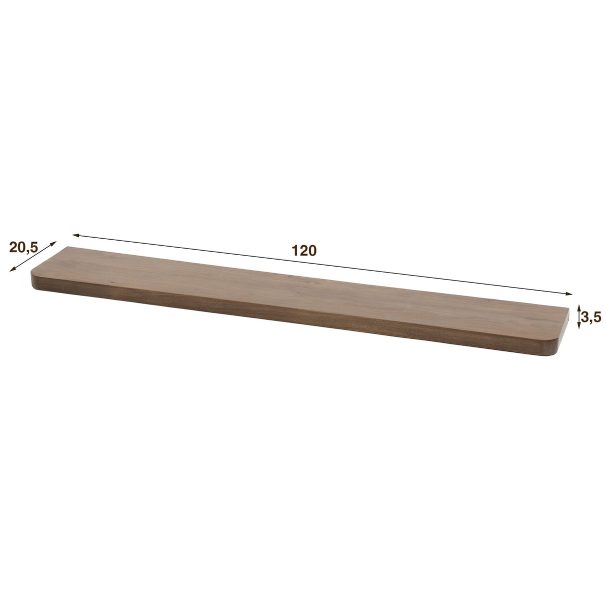 Wandregal Loft Akazie 120 cm - Drift Brown