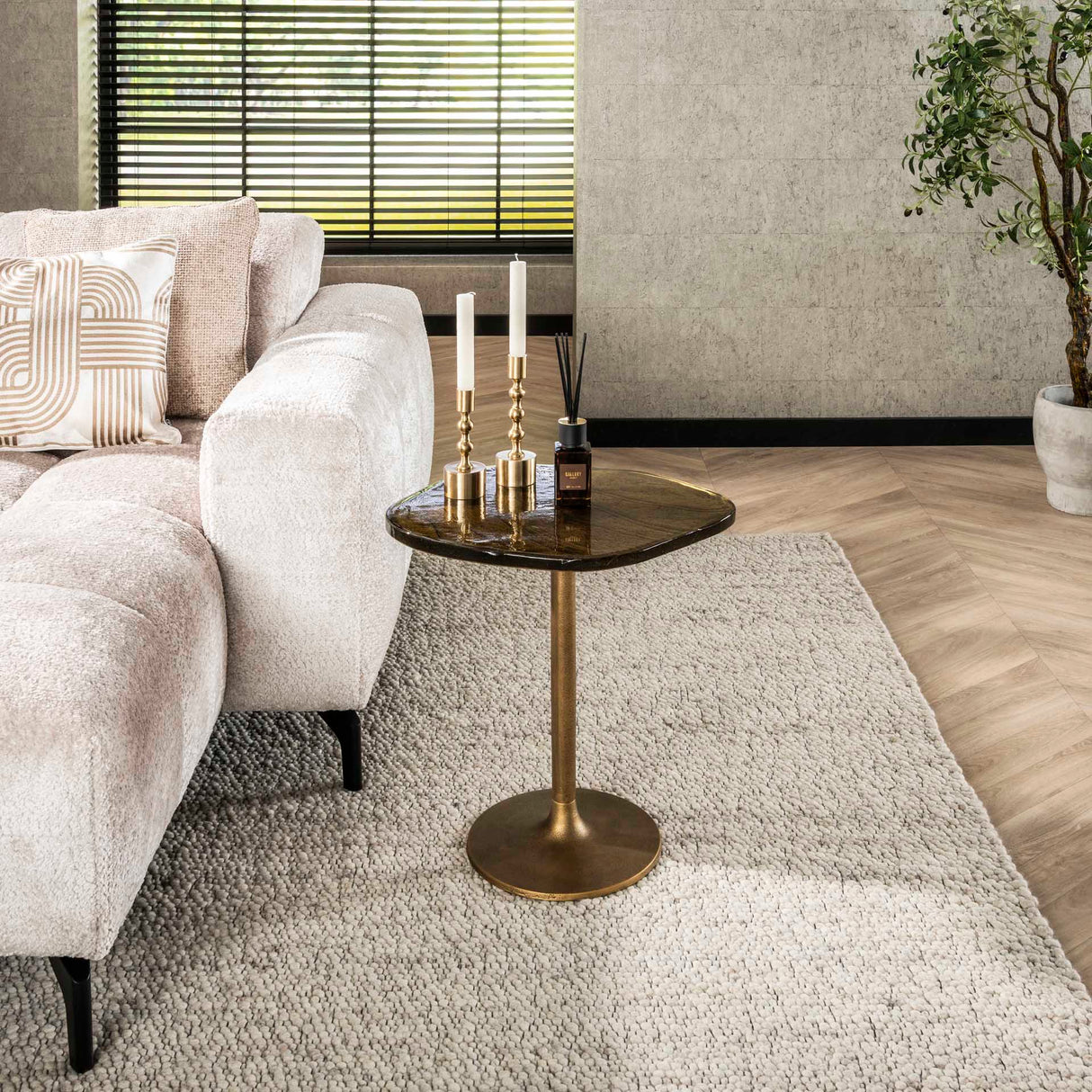 Beistelltisch Aurum S - Antik Gold Metall (53x42x50 cm)