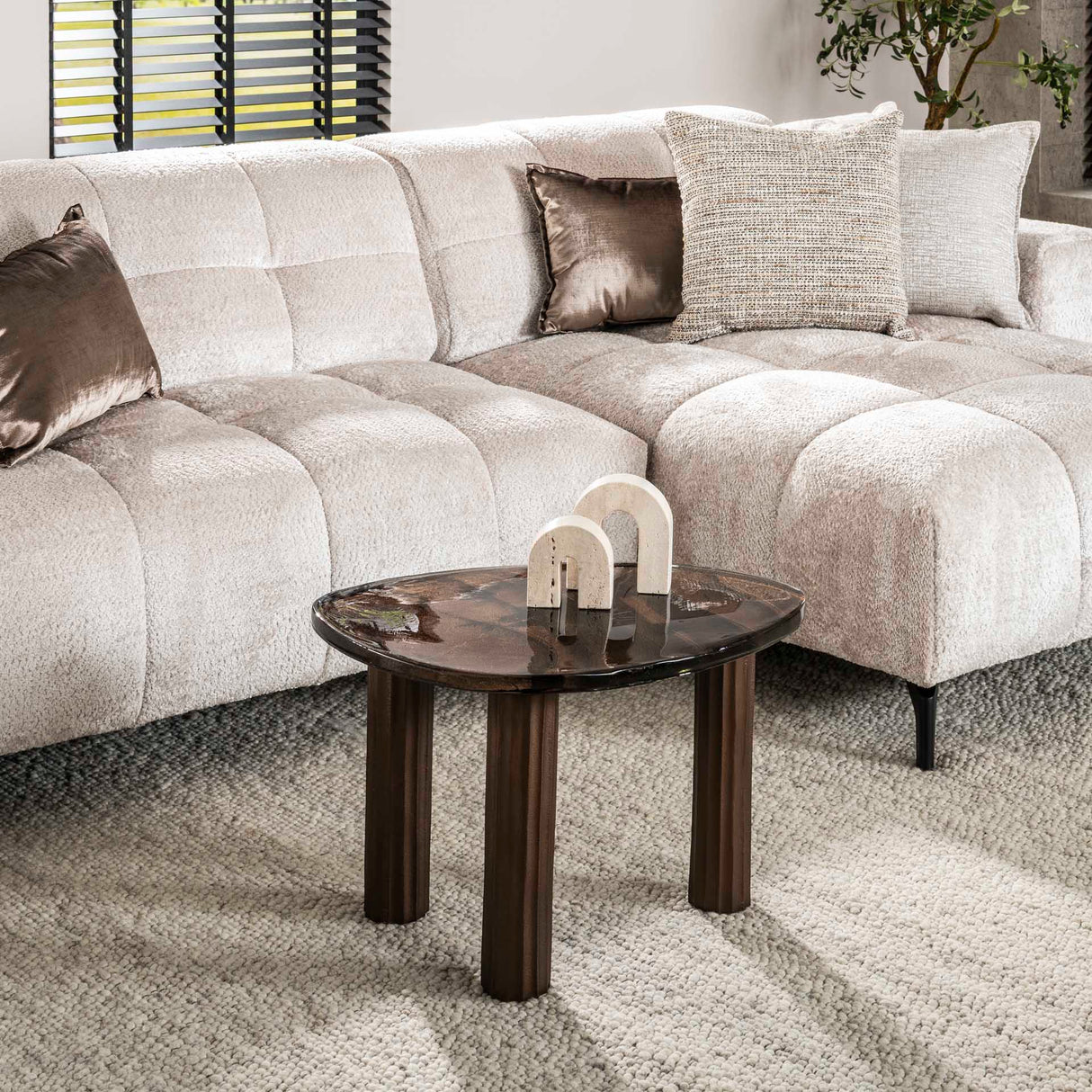 Couchtisch Aura M Antik Kupfer 62x45 cm