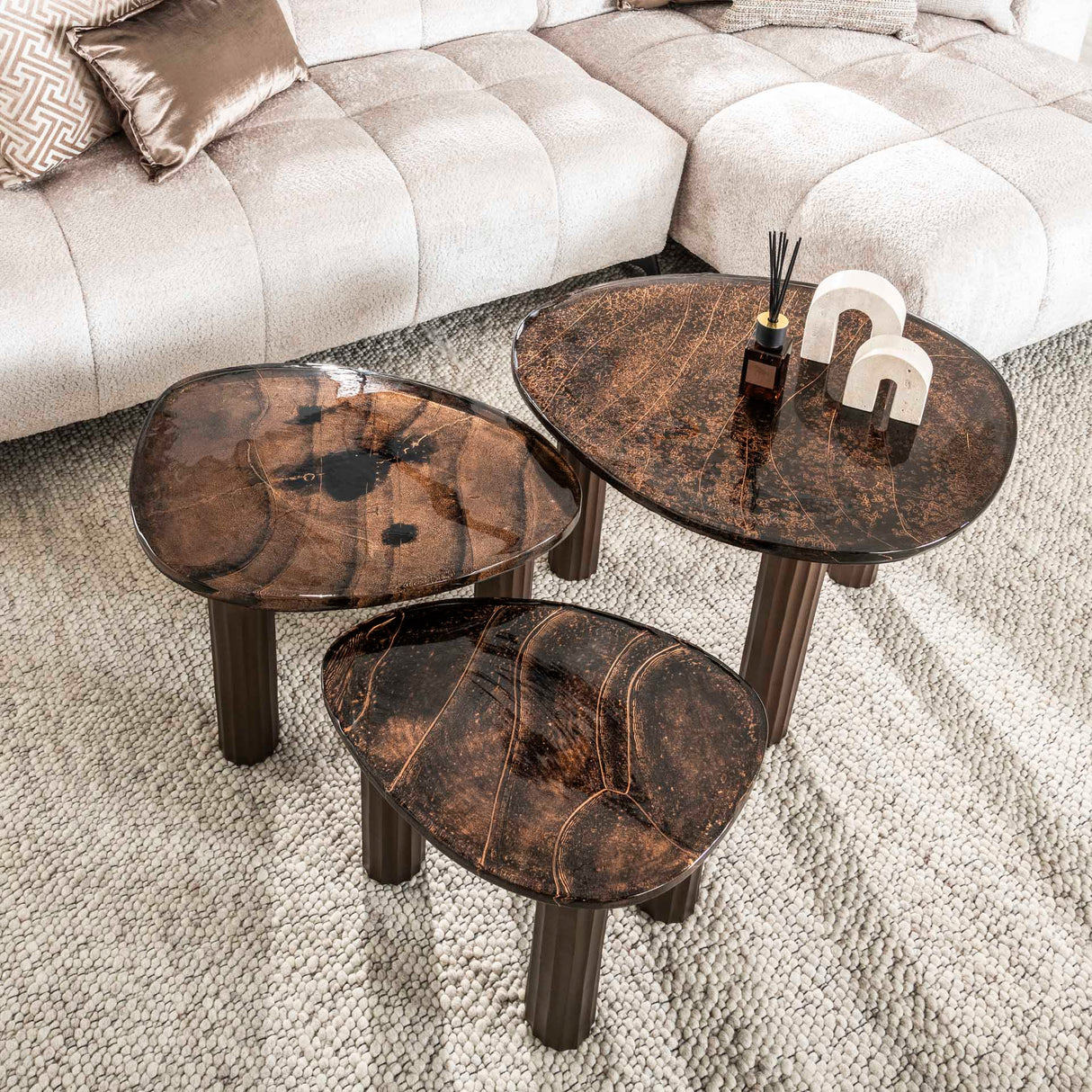 Couchtisch Vesta L antikes Kupfer 70x59 cm