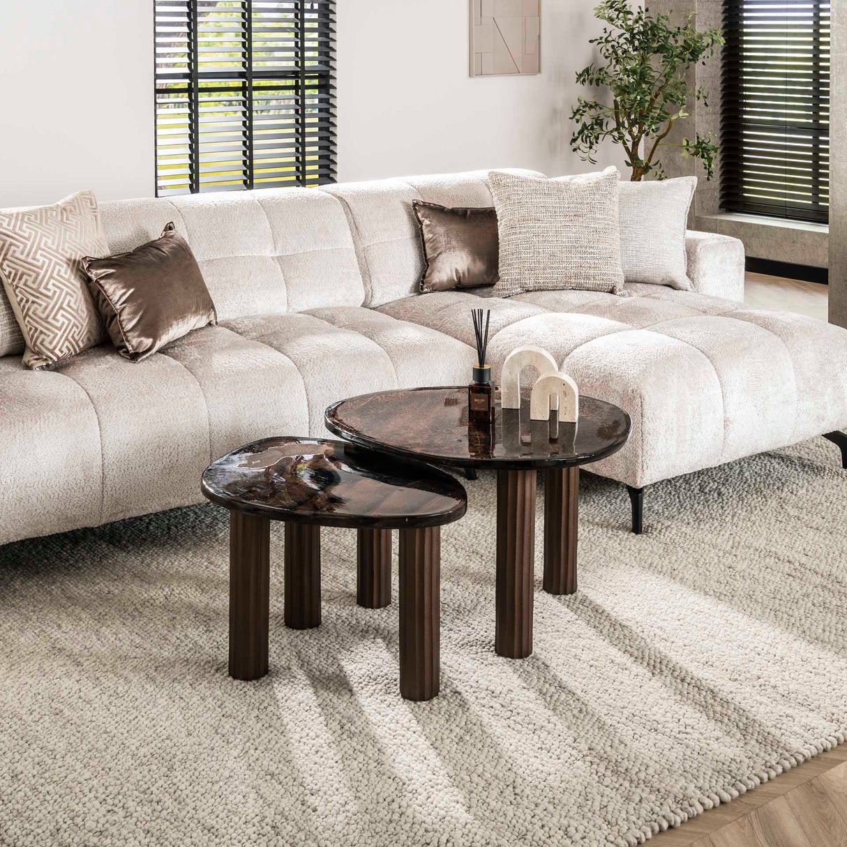 Couchtisch Vesta L antikes Kupfer 70x59 cm