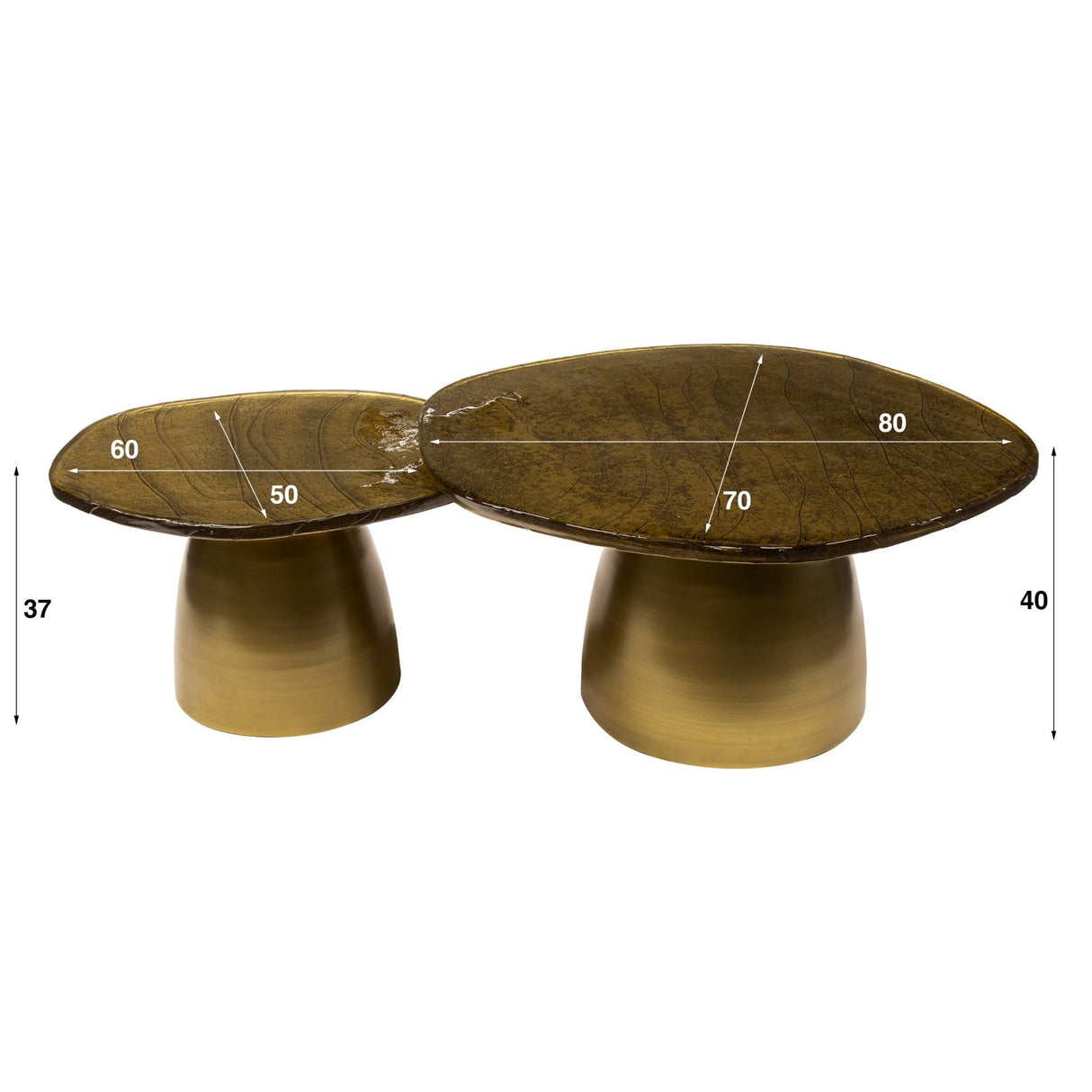 Couchtisch-Set Aurelia – Antik Gold – Set von 2