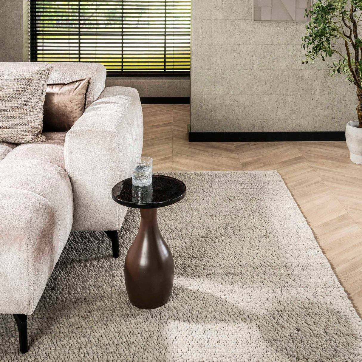 Beistelltisch Vesta Tropfenform - Antikes Kupfer - 30x30x45 cm