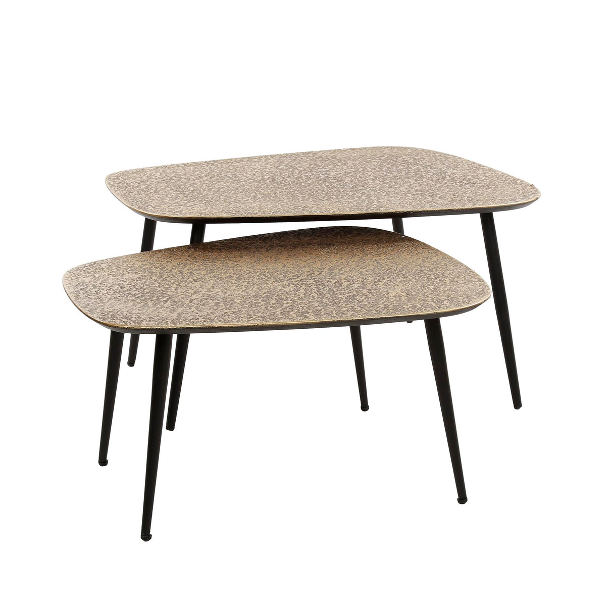 Couchtisch Set 2 Belle organisch Metall Gold