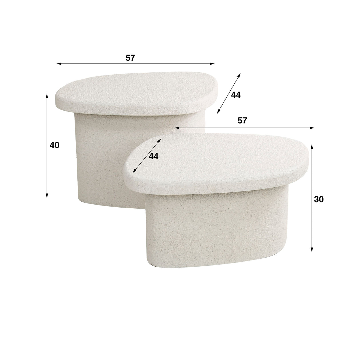 Organischer Marmorverbund Couchtisch Set von 2 Zaya