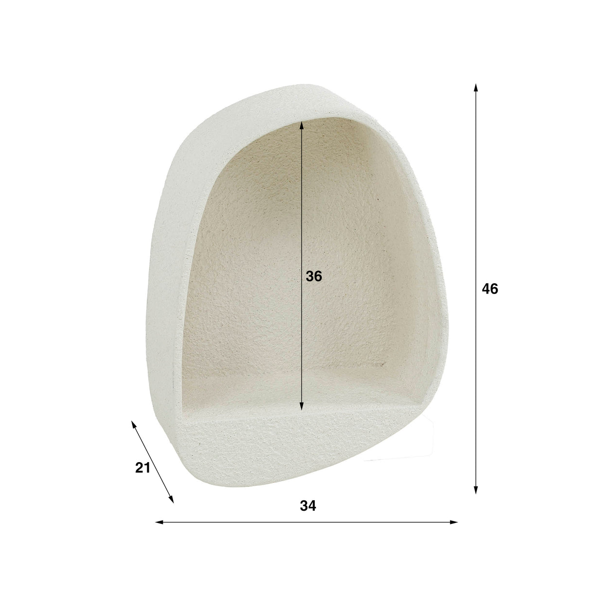 Wandregal Zaya Tropfenform Marmorverbundstoff