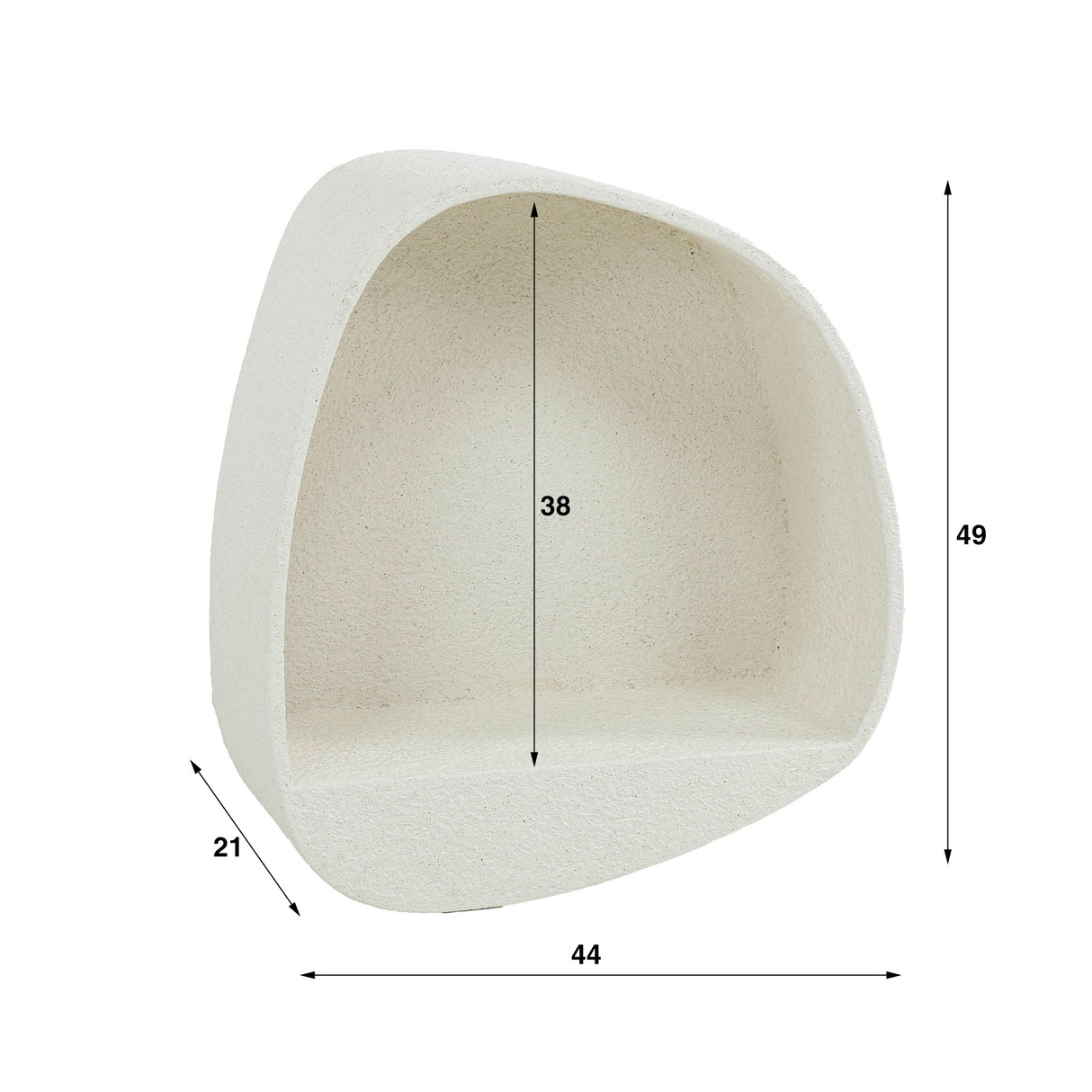 Organisches Wandregal Zaya aus Marmorverbund