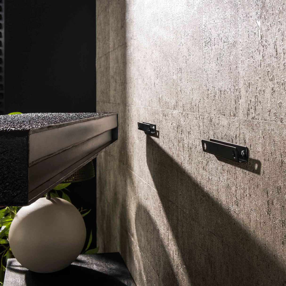 Wandregal 100 cm Metallic Grau Aeris