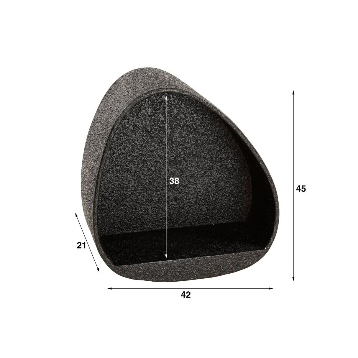 Wandregal Dreieck metallic grau 42x21 cm Aeris