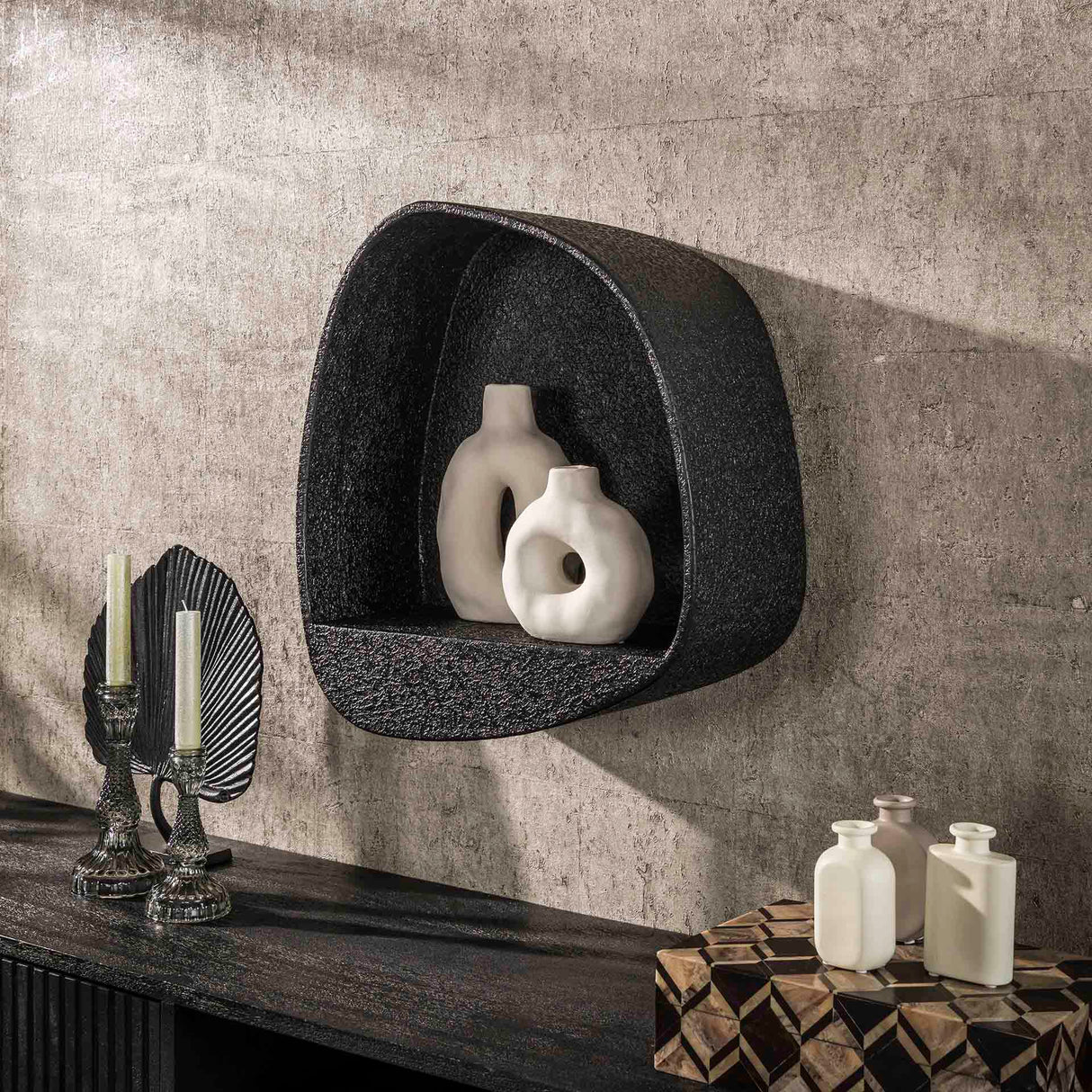 Wandregal Breite Metallic Grau 44x21 cm Aeris