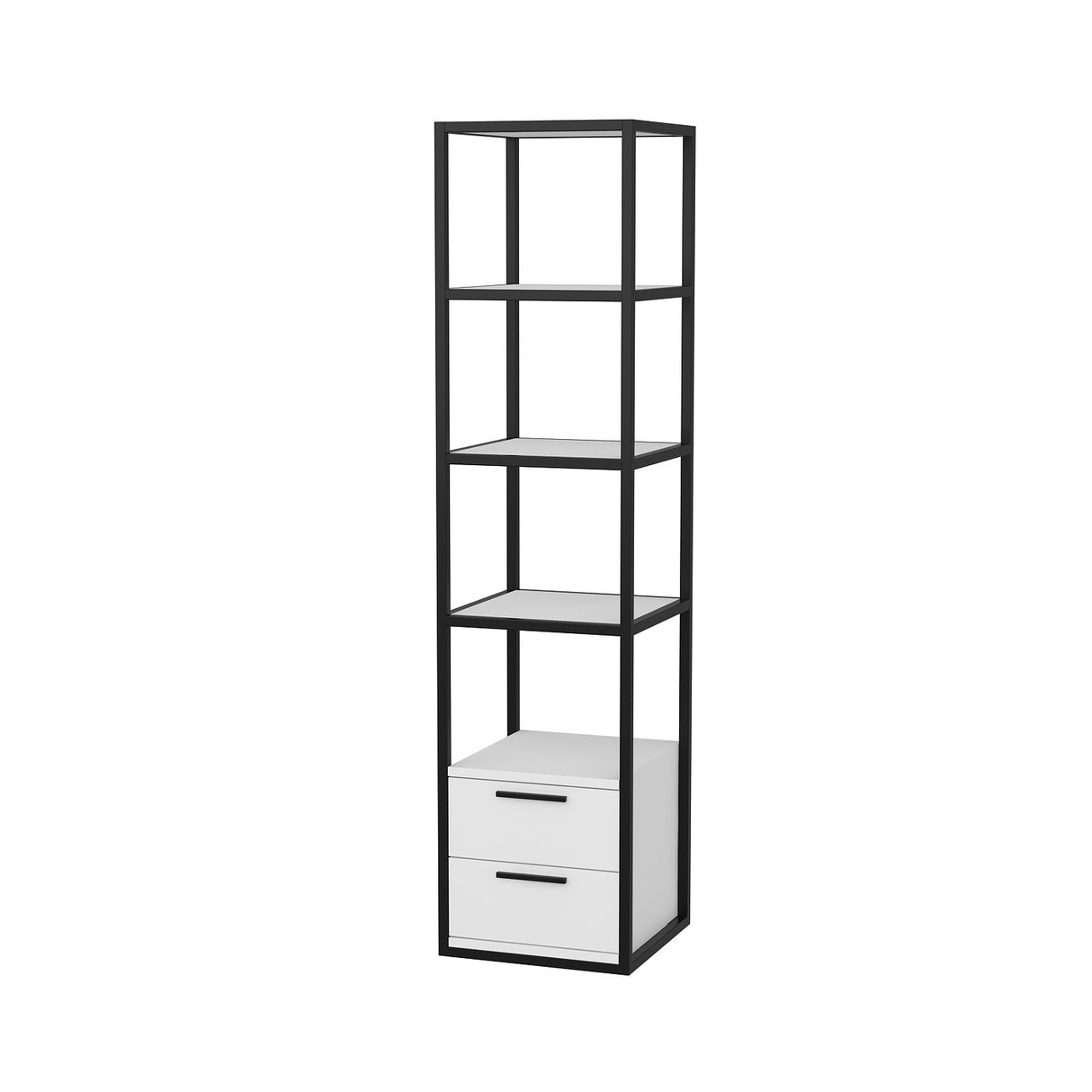Bücherregal Robbins Schwarz Schwarz Weiß Melamin 39x160x39 cm