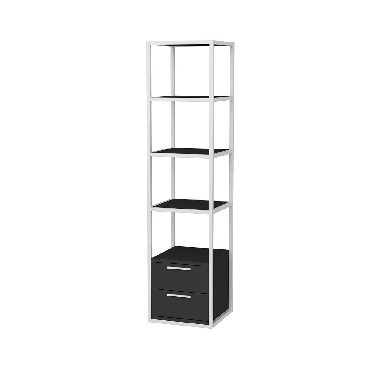 Bücherregal Robbins Weiß Weiß Anthrazit Melamin 39x160x39 cm