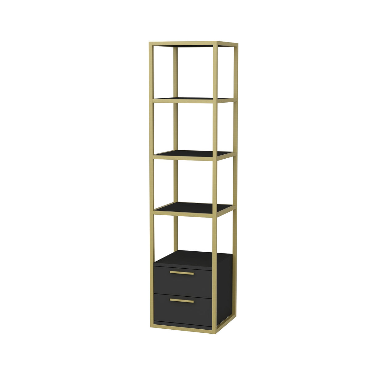 Bücherregal Robbins Gold Gold Anthrazit Melamin 39x160x39 cm