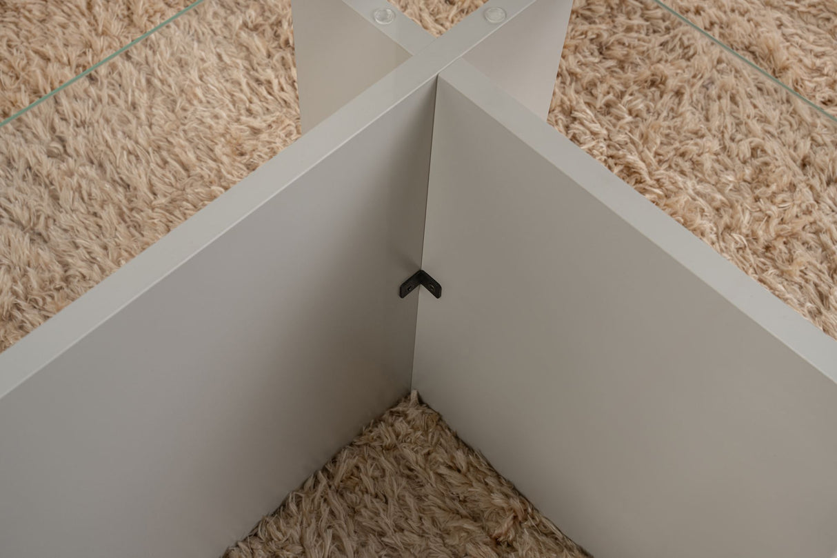 Rechteckiger Moderner Couchtisch Vetroni Grau - Glas - 105x65 cm