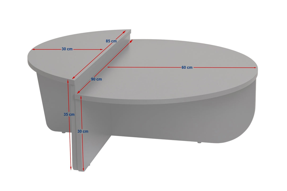 Kaffeetisch Rund 85 cm Natur Eichenoptik Melamin Orin