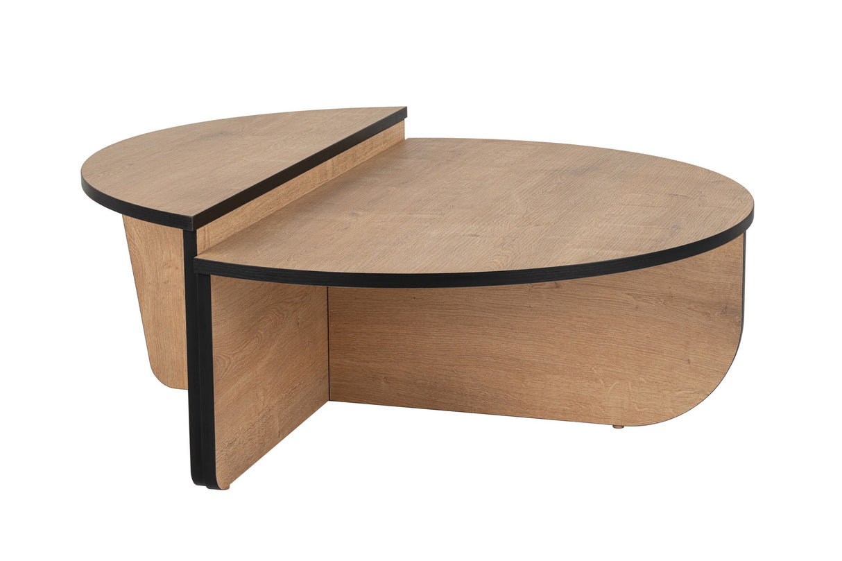 Kaffeetisch Rund 85 cm Natur Eichenoptik Melamin Orin