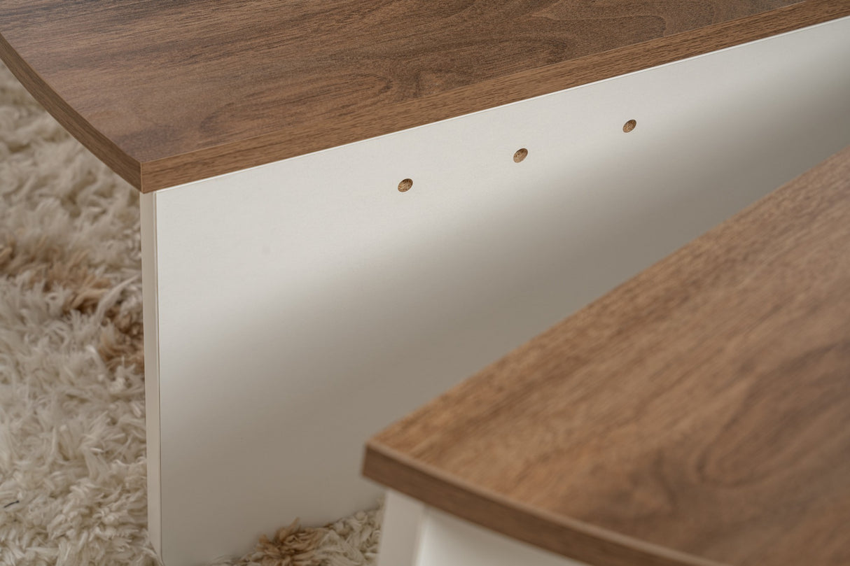 Orion salontafel Walnoot en Wit 90x60 cm Walnut White Melamine