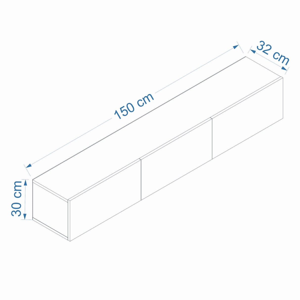 West Wandregal weiß mit Eichenoptik 150 cm Weiß, Atlantic Pine Eichenoptik Melaminbeschichtetes Holzkomposit