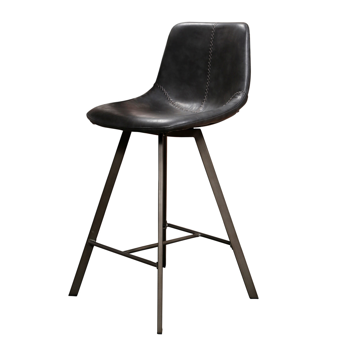 Hocker Siena Schwarz Saddle PU Kunstleder