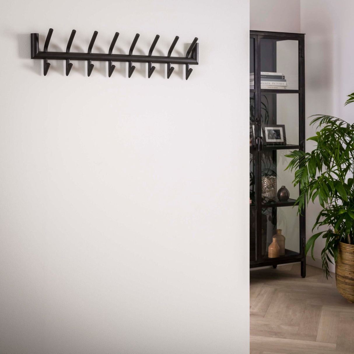 Kapstok Kym 2x8 Haken Mat Donkergrijs 78 cm