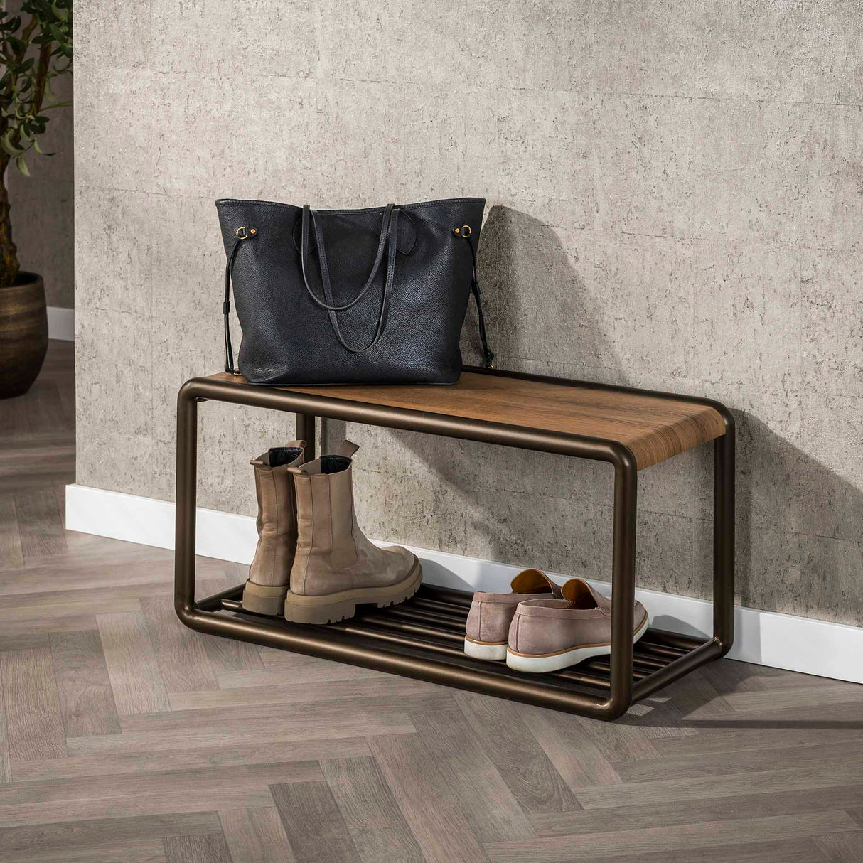 Senna Schuhbank Drift braun 80x35 cm