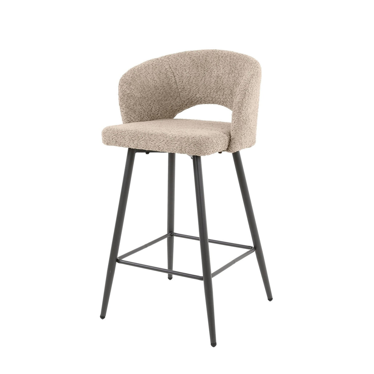 Moderner Barhocker Sand Alba Bouclé Stoff